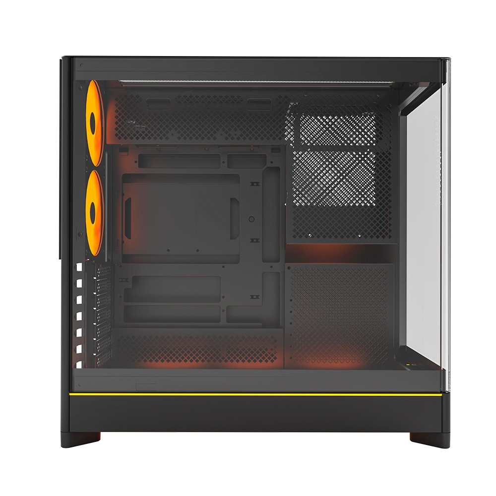 Gabinete Gamer Montech HS02 Pro, Mid-Tower, ATX, Vidro Temperado, 5X Fans, Preto - HS02PROBK