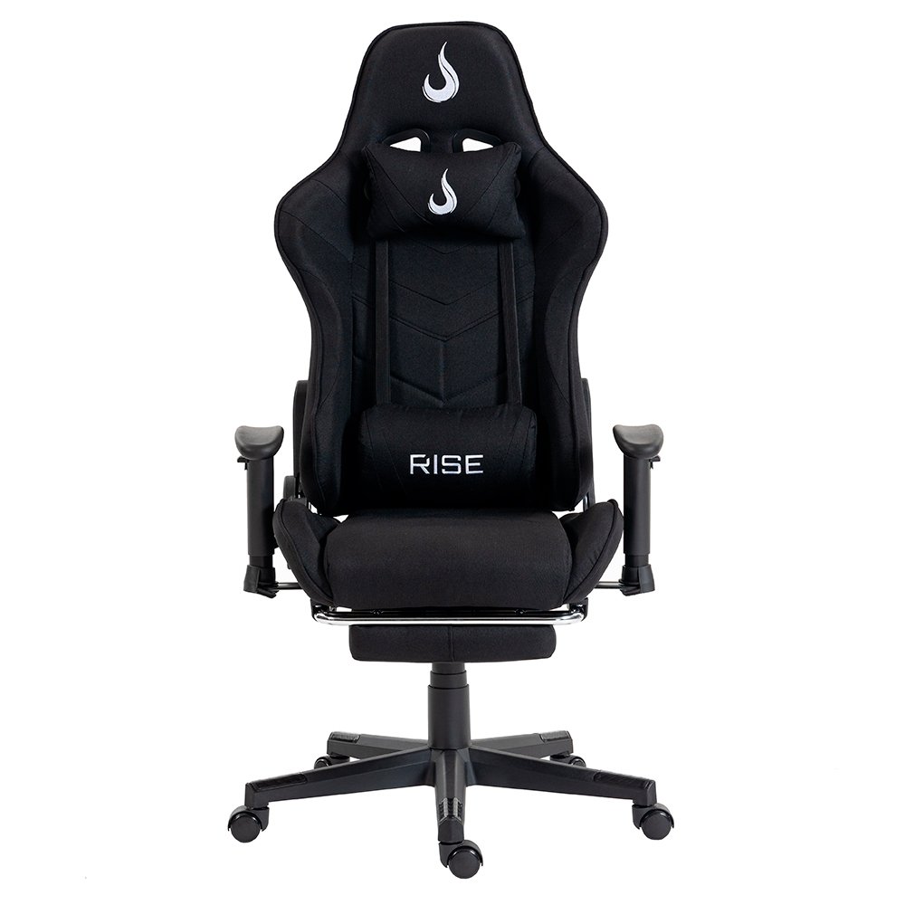 Cadeira Gamer Rise Mode X04, Ângulo Ajustável, Apoio Para os Pés Retrátil, Preto, Tecido - RM-CG-X04-BK-FBC - view 3