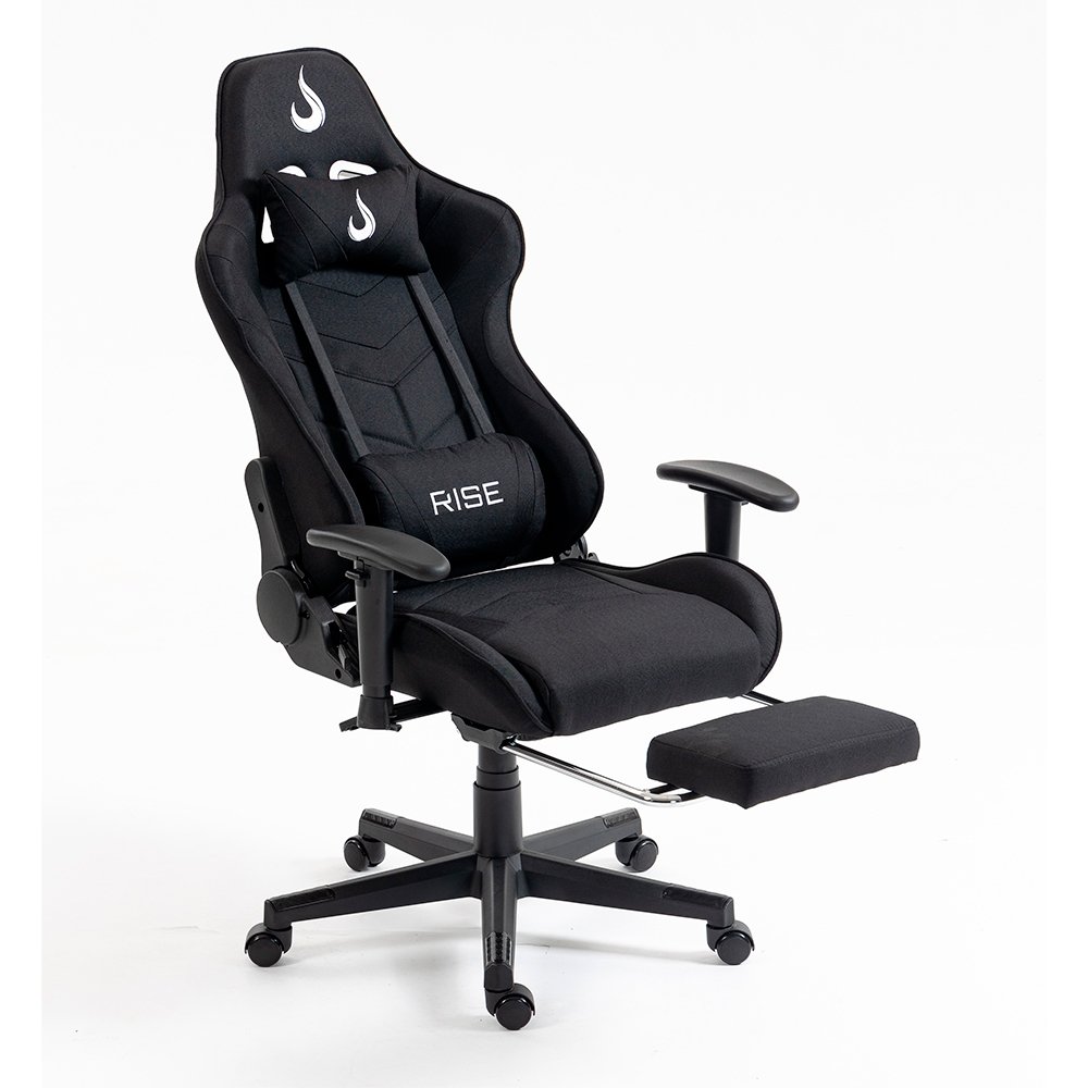 Cadeira Gamer Rise Mode X04, Ângulo Ajustável, Apoio Para os Pés Retrátil, Preto, Tecido - RM-CG-X04-BK-FBC - view 8
