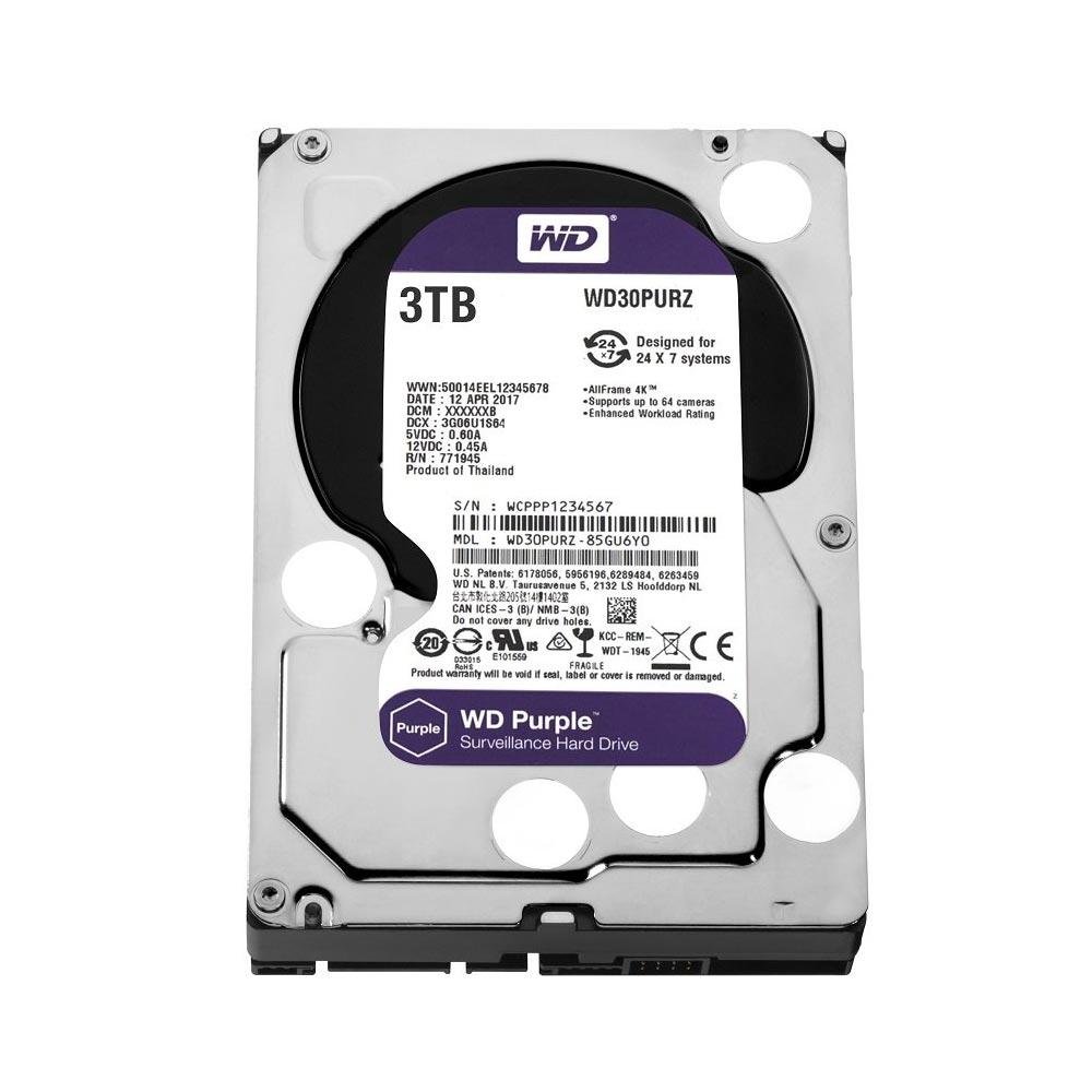 HD WD Purple 3TB Surveillance, 3.5', SATA - WD30PURZ HD WD Purple 3TB Surveillance, 3.5', SATA - WD30PURZ