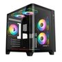 Gabinete Gamer Liketec Madness Small, Mini Tower, Micro-ATX, Lateral e Frontal em Vidro Curvo, Sem Fans, Preto - LK-MADNESS-MINI-25-BLK