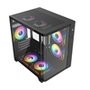 Gabinete Gamer Liketec Madness Small, Mini Tower, Micro-ATX, Lateral e Frontal em Vidro Curvo, Sem Fans, Preto - LK-MADNESS-MINI-25-BLK