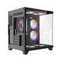 Gabinete Gamer Liketec Madness Small, Mini Tower, Micro-ATX, Lateral e Frontal em Vidro Curvo, Sem Fans, Preto - LK-MADNESS-MINI-25-BLK