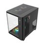 Gabinete Gamer Liketec Madness Small, Mini Tower, Micro-ATX, Lateral e Frontal em Vidro Curvo, Sem Fans, Preto - LK-MADNESS-MINI-25-BLK