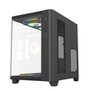 Gabinete Gamer Liketec Madness Small, Mini Tower, Micro-ATX, Lateral e Frontal em Vidro Curvo, Sem Fans, Preto - LK-MADNESS-MINI-25-BLK