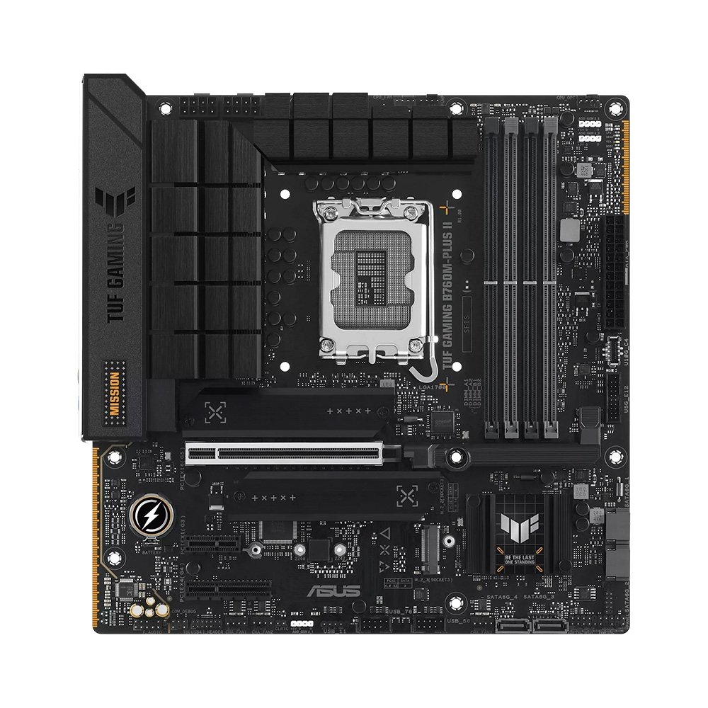 Placa Mãe ASUS TUF GAMING B760M-PLUS II, Intel LGA 1700, mATX, DDR5, Preto - 90MB1HD0-M0EAY0 Placa Mãe ASUS TUF GAMING B760M-PLUS II, Intel LGA 1700, mATX, DDR5, Preto - 90MB1HD0-M0EAY0