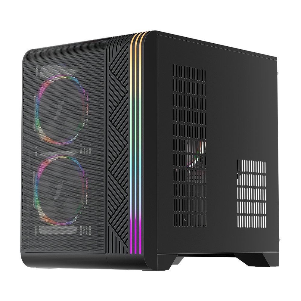 Gabinete Gamer 1STPLAYER VT5, Mid Tower, ATX, Lateral em Vidro Temperado, Sem Fan, Preto - VT5-BK Gabinete Gamer 1STPLAYER VT5, Mid Tower, ATX, Lateral em Vidro Temperado, Sem Fan, Preto - VT5-BK