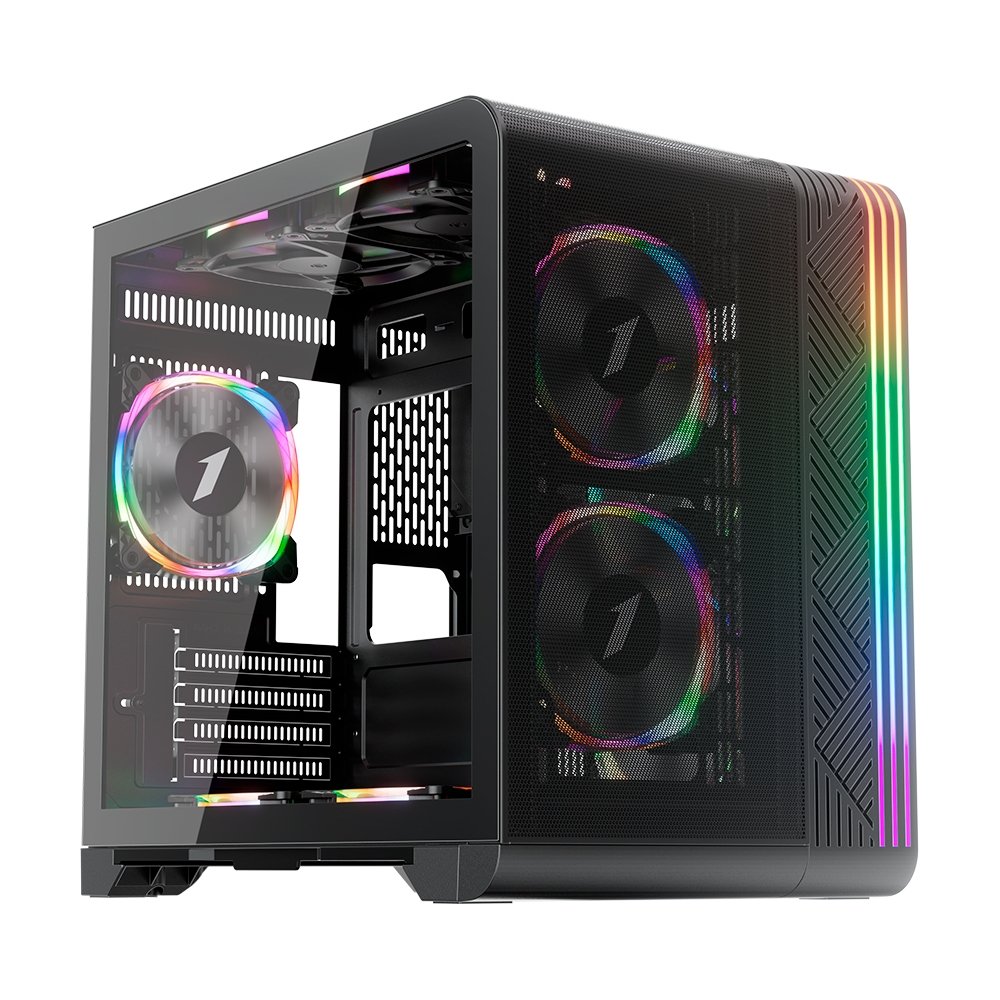 Gabinete Gamer 1STPLAYER VT5, Mid Tower, ATX, Lateral em Vidro Temperado, Sem Fan, Preto - VT5-BK Gabinete Gamer 1STPLAYER VT5, Mid Tower, ATX, Lateral em Vidro Temperado, Sem Fan, Preto - VT5-BK