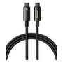 Cabo Tipo C para Tipo C Baseus Tungsten Gold, 100W, 1m, Preto - CATWJ-01