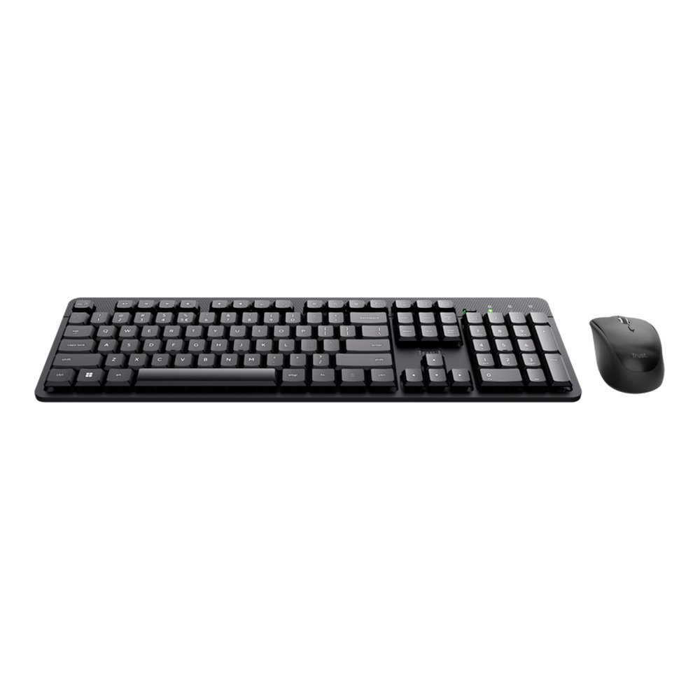 Combo Teclado e Mouse Sem Fio Trust ODY II, 1600 DPI, Pilhas Inclusas, ABNT2, Preto - 26014