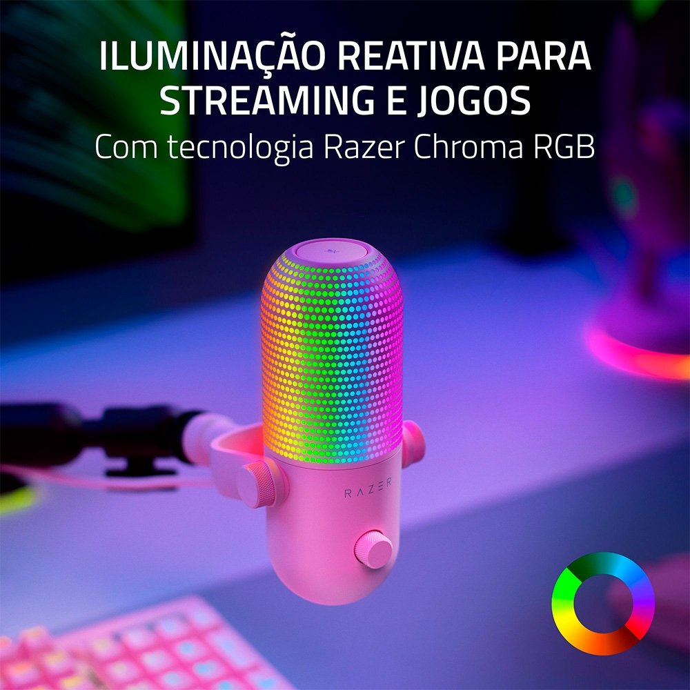 Microfone Razer Seiren V3 Chroma Quartz RGB