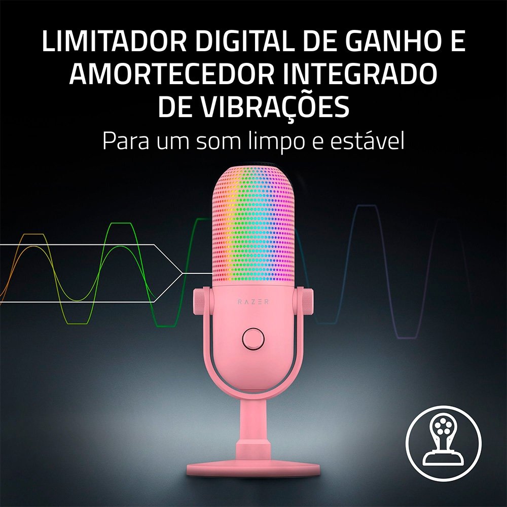 Microfone Razer Seiren V3 Chroma Quartz RGB
