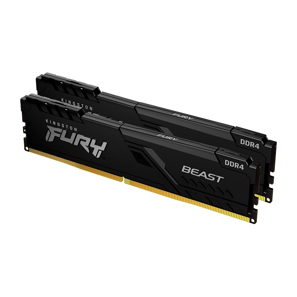 Memoria RAM Kingston Fury Beast, 16GB, 3200MT/s, DDR4, CL16, DIMM, 1Gx8, Preto - KF432C16BB1/16WP