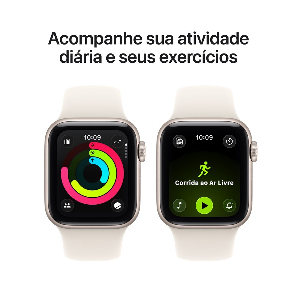 Apple Watch SE 3 GPS, Caixa Estelar de Alumínio de 40 mm, Pulseira Esportiva Estelar, Tamanho M/G - MEH54AM/A Apple Watch SE 3 GPS, Caixa Estelar de Alumínio de 40 mm, Pulseira Esportiva Estelar, Tamanho M/G - MEH54AM/A