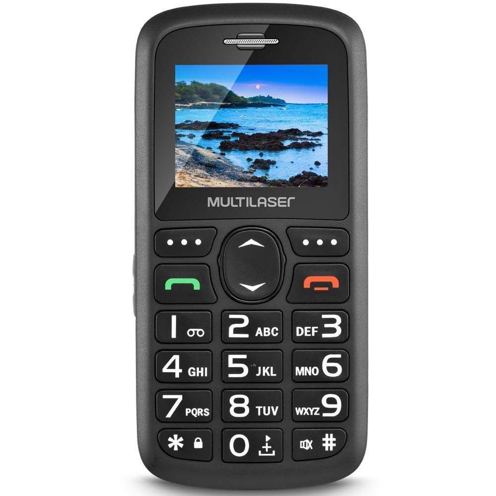 Celular Multi Vita, Tela 1.8´, Câmera, Alarme, Botão para Emergência, Lanterna, Dual Chip, Desbloqueado, Preto - P9048 Celular Multi Vita, Tela 1.8´, Câmera, Alarme, Botão para Emergência, Lanterna, Dual Chip, Desbloqueado, Preto - P9048