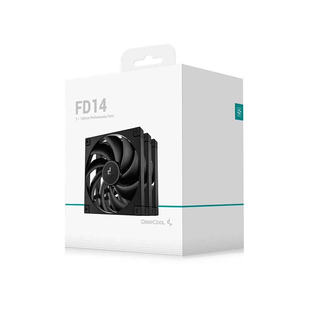 Kit com 3 Ventoinhas DeepCool FD14, 140mm, Preto - R-FD14-BKNPN3-G