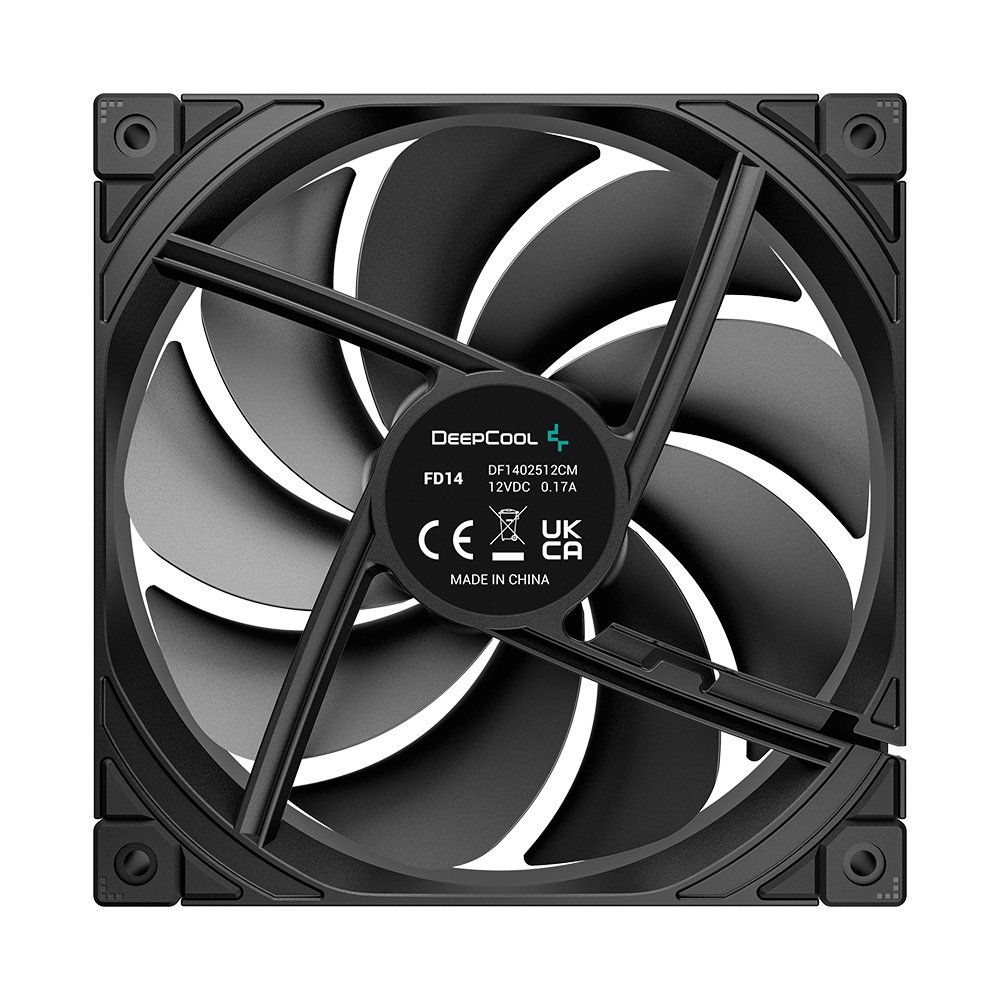 Kit com 3 Ventoinhas DeepCool FD14, 140mm, Preto - R-FD14-BKNPN3-G