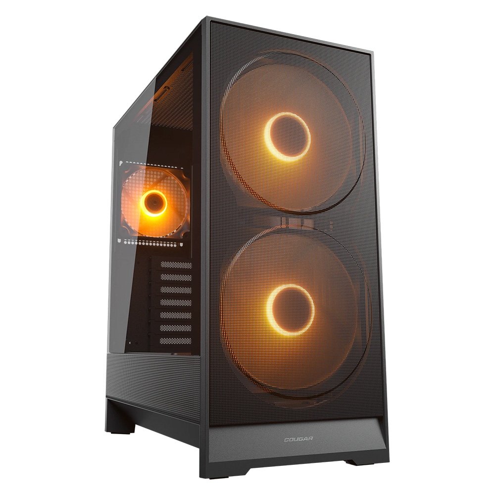 Gabinete Gamer Cougar MX610, Mid Tower, E-ATX, Lateral em Vidro Temperado, com 3 Fans, Preto - 385VA40.0001