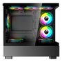 Gabinete Gamer Rise Mode Crystal Glass 03, Mid Tower, Lateral e Frontal em vidro, Preto - RM-CA-CY-03-FB