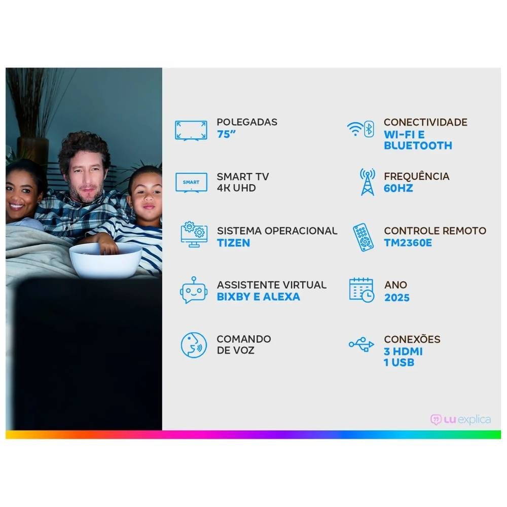 Smart TV 75"" Samsung 4K UHD Crystal 75U8600F Tizen 3 HDMI - view 9