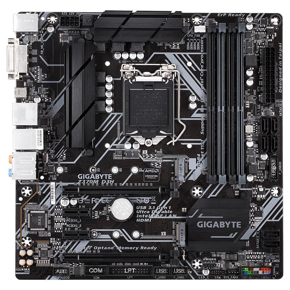 Placa-Mãe GIGABYTE p/ Intel LGA 1151 mATX Z370M D3H DDR4
