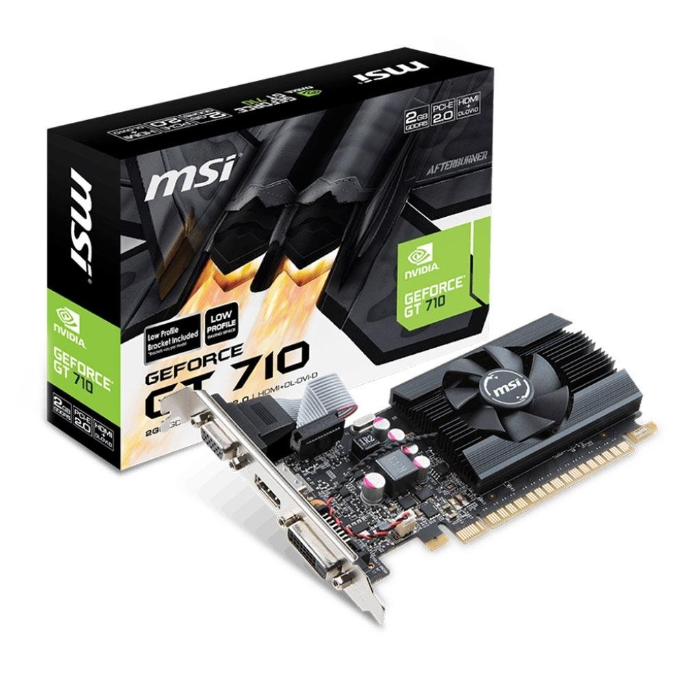 Placa de Vídeo MSI NVIDIA GeForce GT 710 2GD5 LP 2GB, GDDR5 Placa de Vídeo MSI NVIDIA GeForce GT 710 2GD5 LP 2GB, GDDR5