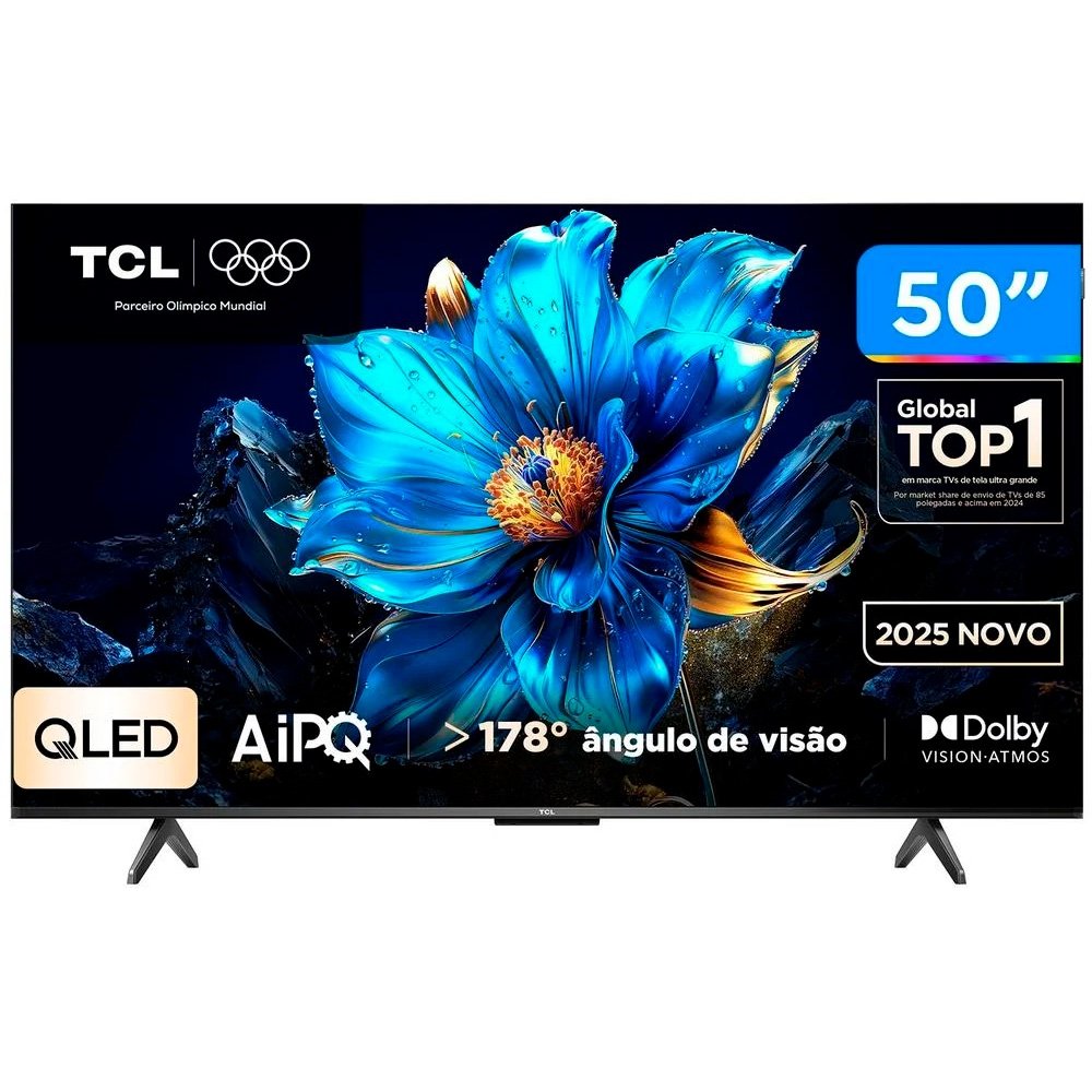 Smart TV 50"" TCL 4K UHD QLED 50P7K Google TV AiPQ Google Assistente 3 HDMI - view 2