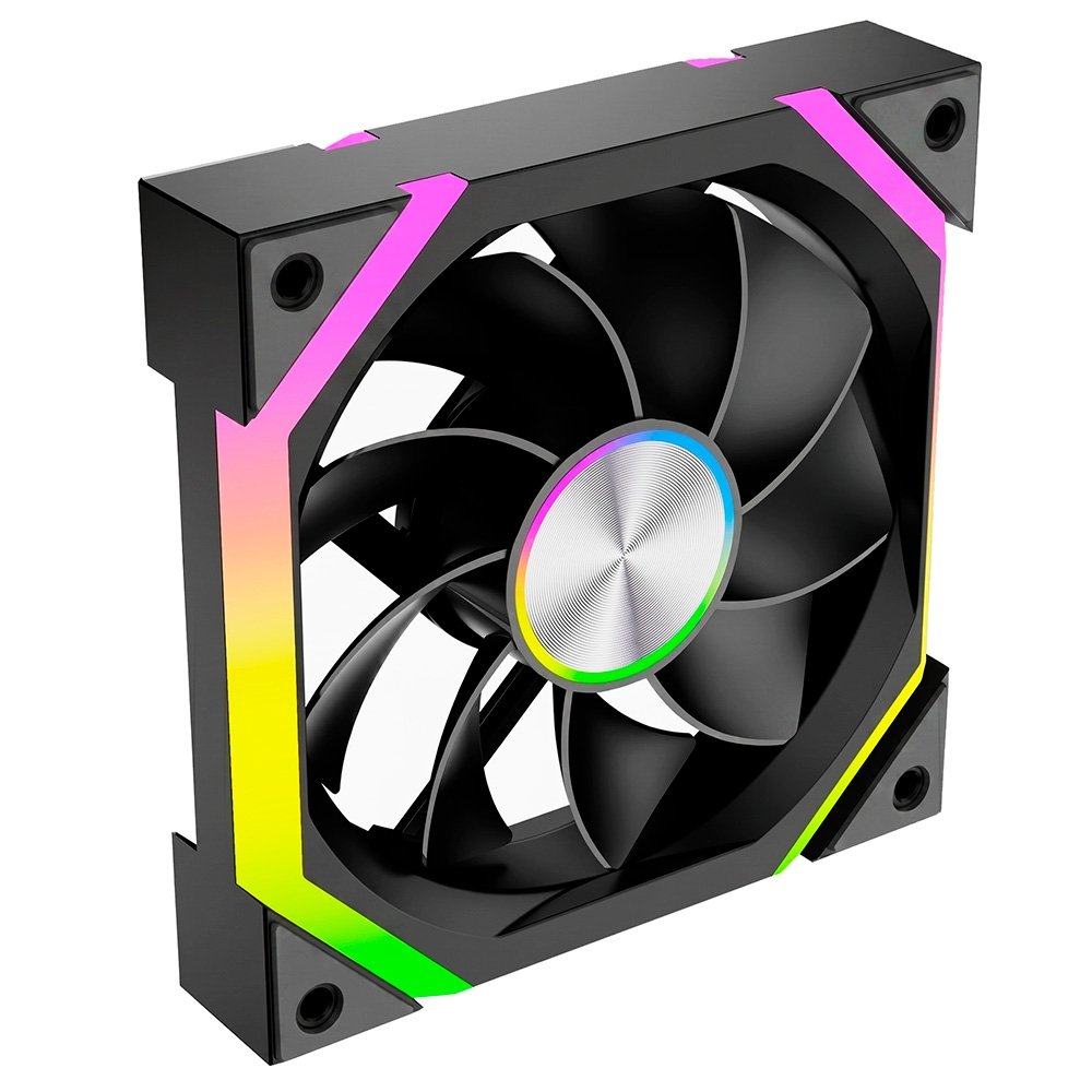 Ventoinha Rise Mode Magneto X Reverse, 120mm, ARGB, Preto - RM-MAX-ARGB-B-RV Ventoinha Rise Mode Magneto X Reverse, 120mm, ARGB, Preto - RM-MAX-ARGB-B-RV
