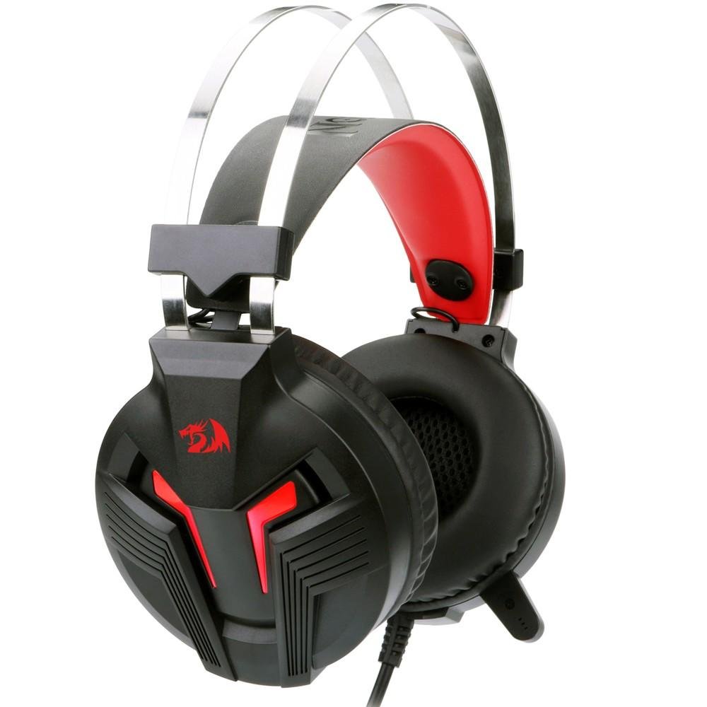 Headset Gamer Redragon P2 e USB Preto e Vermelho Memecoleous H112