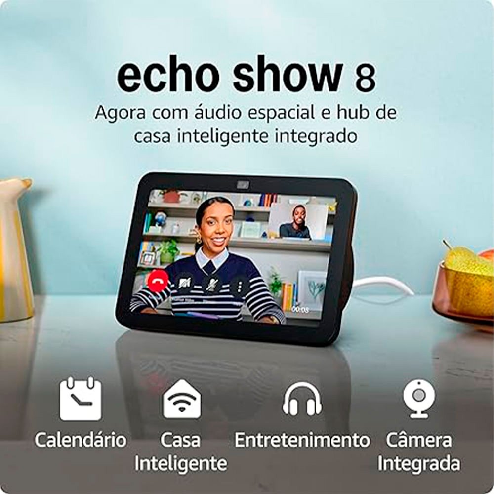 Echo Show 8 Amazon Geração Recente Grafite | KaBuM