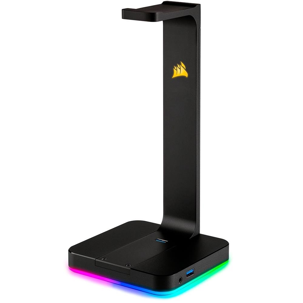 Suporte para Headset Gamer Corsair ST100, Som Surround 7.1, RGB, USB - CA-9011167 Suporte para Headset Gamer Corsair ST100, Som Surround 7.1, RGB, USB - CA-9011167