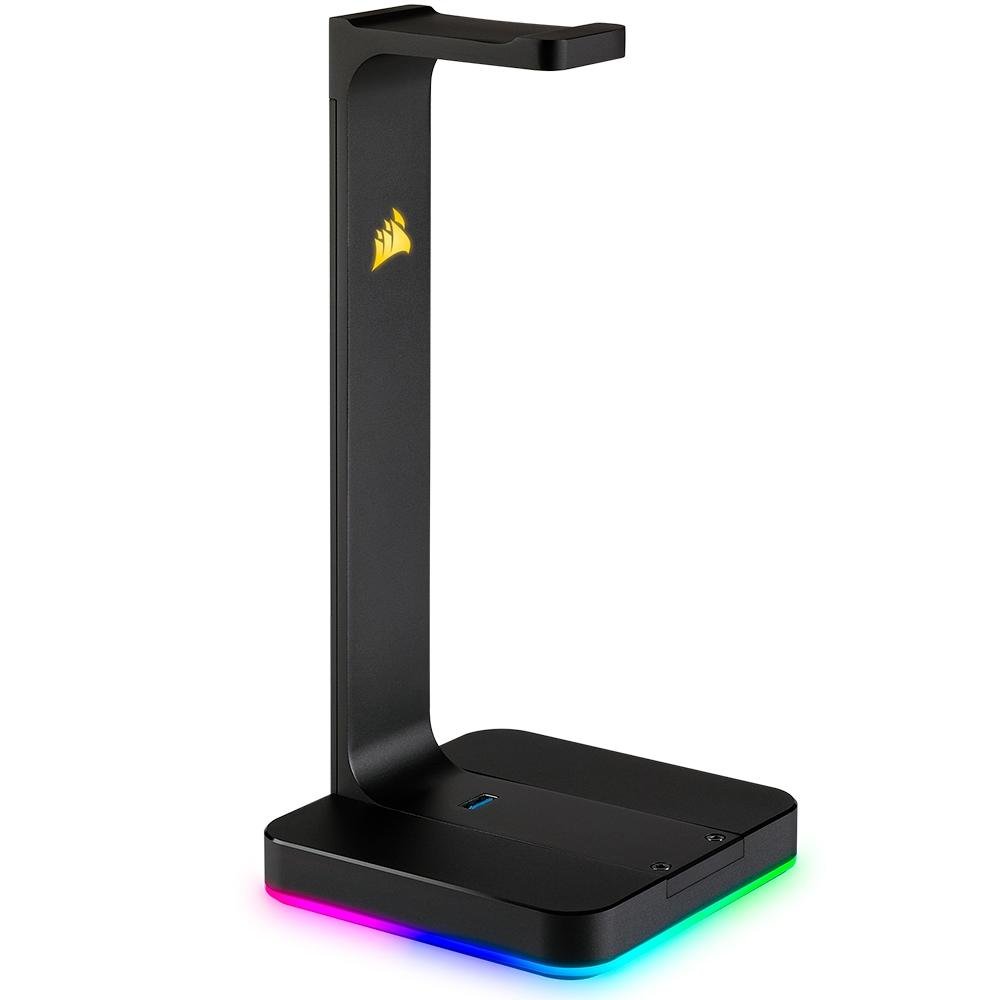 Suporte para Headset Gamer Corsair ST100, Som Surround 7.1, RGB, USB - CA-9011167 Suporte para Headset Gamer Corsair ST100, Som Surround 7.1, RGB, USB - CA-9011167