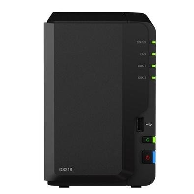 Storage Synology NAS DiskStation Realtek RTD1296 Quad Core 1.4GHz 2GB DDR4 - Torre 2 Baias Sem Disco - DS218