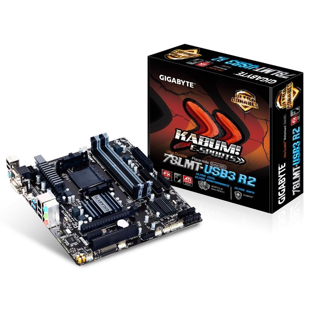 Placa-Mãe Gigabyte GA-78LMT-USB3 R2 KaBuM! E-Sports, AMD AM3+, mATX, DDR3 Placa-Mãe Gigabyte GA-78LMT-USB3 R2 KaBuM! E-Sports, AMD AM3+, mATX, DDR3