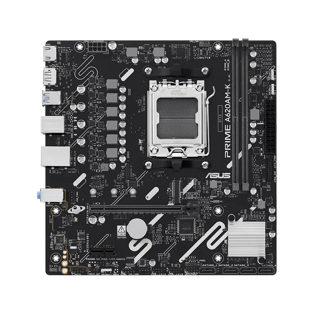 Placa Mãe ASUS PRIME A620AM-K, AMD AM5 , mATX, DDR5 - 90MB1GX0-M0EAY0 Placa Mãe ASUS PRIME A620AM-K, AMD AM5 , mATX, DDR5 - 90MB1GX0-M0EAY0