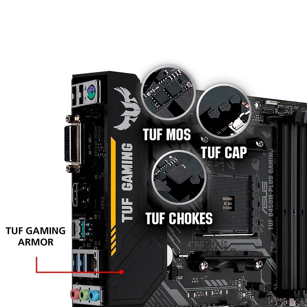 Placa-Mãe Asus para AMD AM4 TUF B450M-PLUS GAMING| KaBuM!