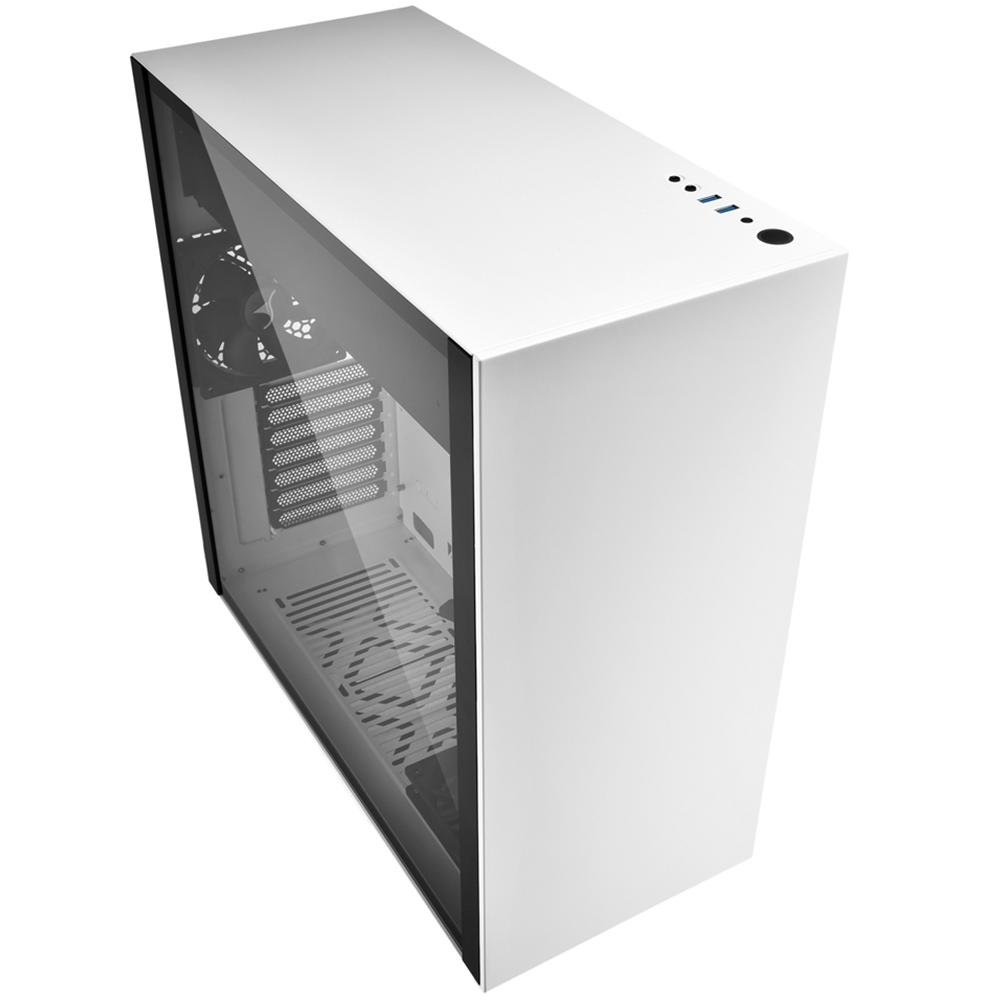 Gabinete Gamer Sharkoon Pure Steel sem Fonte, Mid Tower, USB 3.0, 2 Fans, Branco com Lateral em Vidro - PURE STEEL WHITE ATX Gabinete Gamer Sharkoon Pure Steel sem Fonte, Mid Tower, USB 3.0, 2 Fans, Branco com Lateral em Vidro - PURE STEEL WHITE ATX