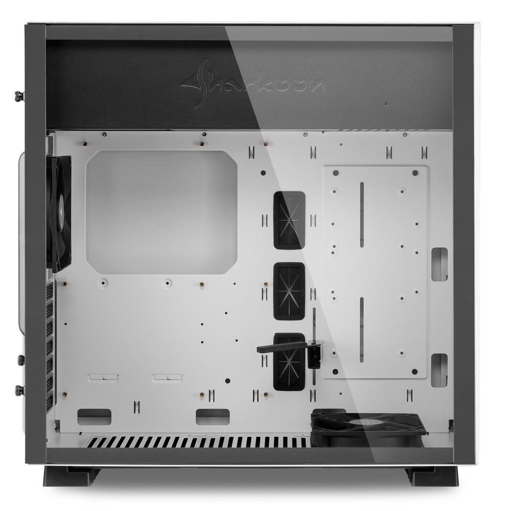 Gabinete Gamer Sharkoon Pure Steel sem Fonte, Mid Tower, USB 3.0, 2 Fans, Branco com Lateral em Vidro - PURE STEEL WHITE ATX Gabinete Gamer Sharkoon Pure Steel sem Fonte, Mid Tower, USB 3.0, 2 Fans, Branco com Lateral em Vidro - PURE STEEL WHITE ATX