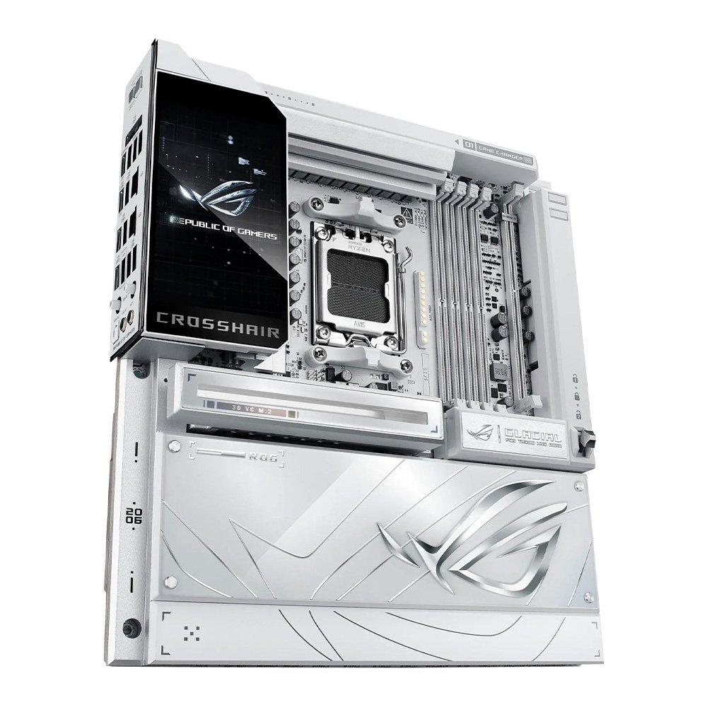 Placa Mãe ASUS ROG CROSSHAIR X870E GLACIAL, AMD, AM5, ATX, DDR5, Wi-fi 7, Bluetooth, Branco - 90MB1NQ0-M0EAY0
