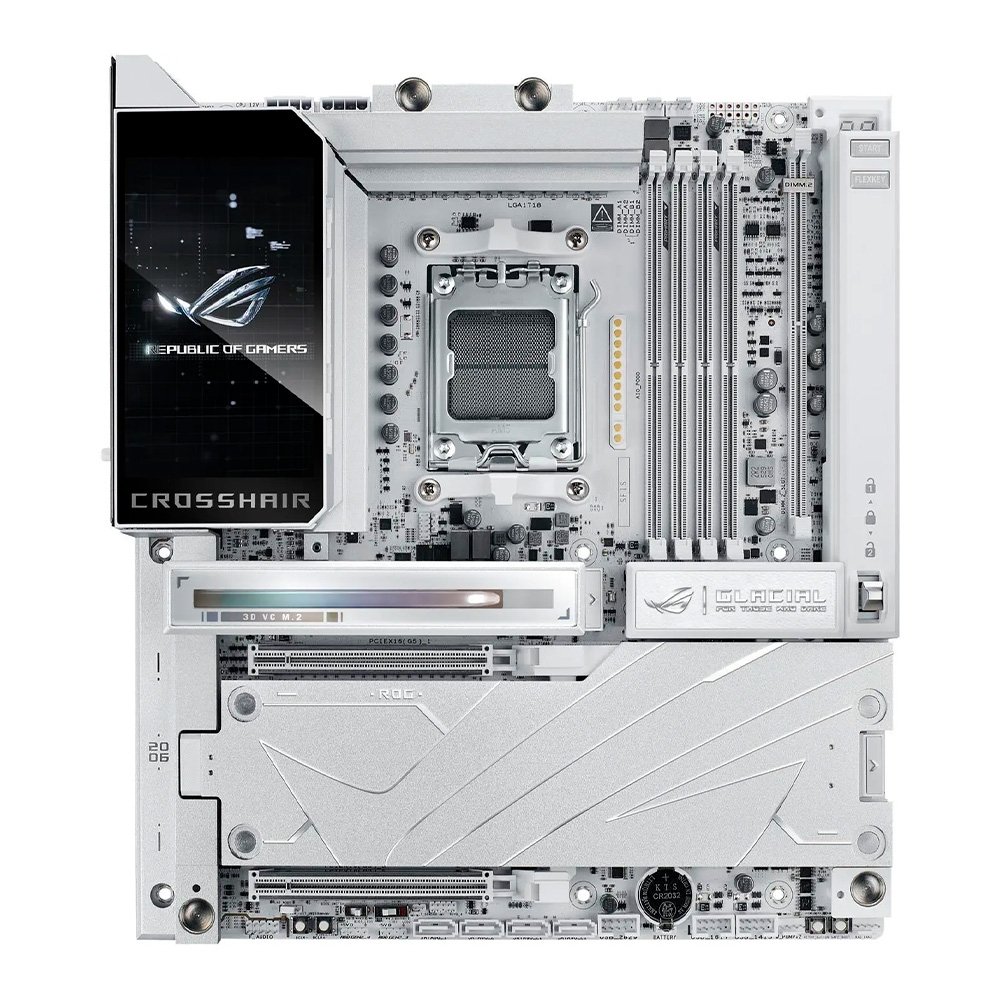 Placa Mãe ASUS ROG CROSSHAIR X870E GLACIAL, AMD, AM5, ATX, DDR5, Wi-fi 7, Bluetooth, Branco - 90MB1NQ0-M0EAY0