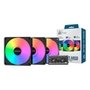Kit Ventoinhas Montech GF120 V2, ARGB, 3x 120mm, Preto - GF120V2ARGB3PB