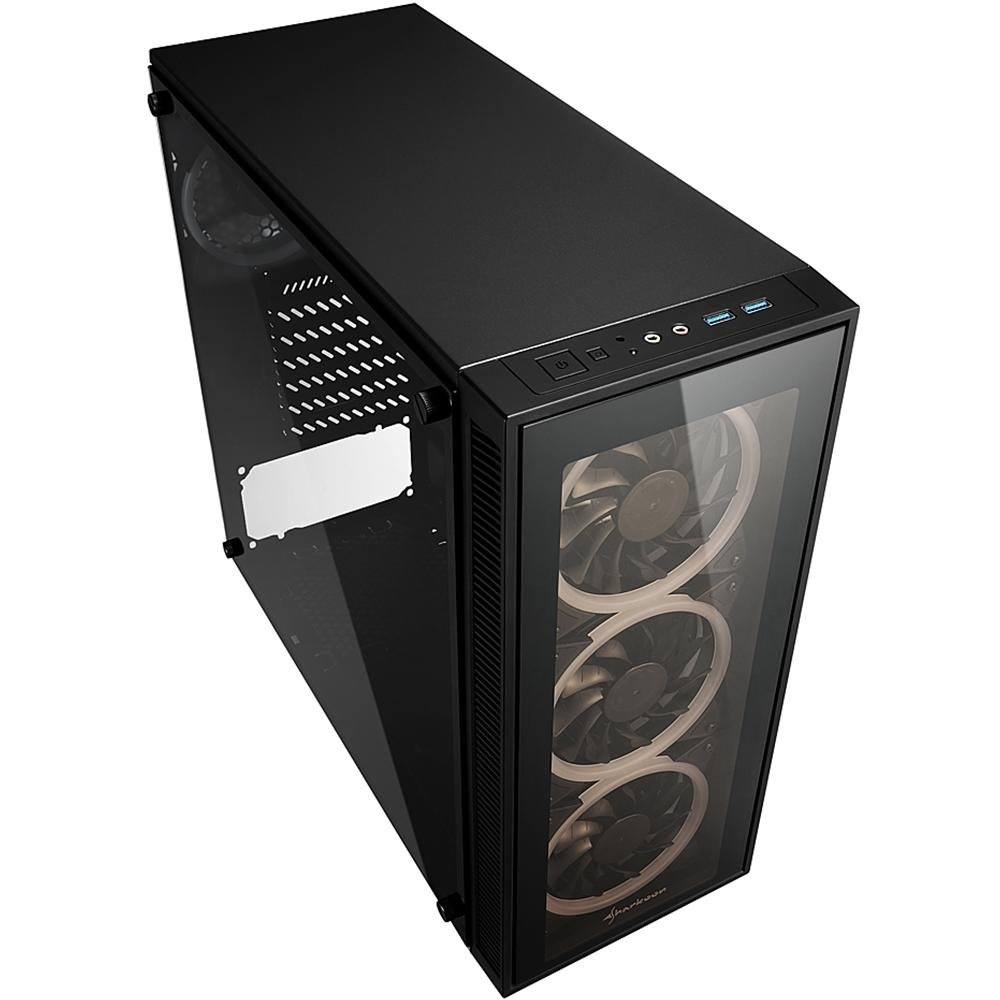 Gabinete Gamer Sharkoon TG4, RGB, Mid Tower, Lateral em Vidro Temperado, 4x Fans RGB, Preto - TG4 RGB Gabinete Gamer Sharkoon TG4, RGB, Mid Tower, Lateral em Vidro Temperado, 4x Fans RGB, Preto - TG4 RGB