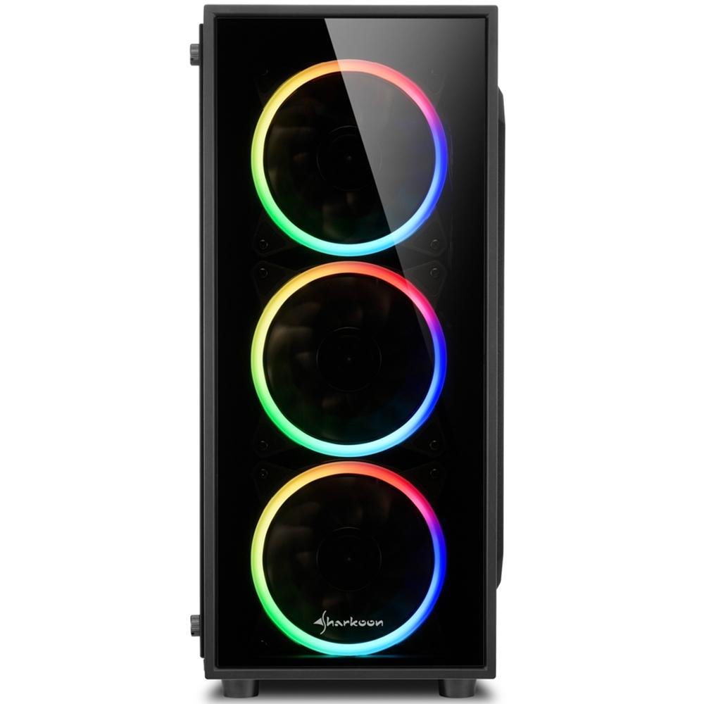Gabinete Gamer Sharkoon TG4, RGB, Mid Tower, Lateral em Vidro Temperado, 4x Fans RGB, Preto - TG4 RGB Gabinete Gamer Sharkoon TG4, RGB, Mid Tower, Lateral em Vidro Temperado, 4x Fans RGB, Preto - TG4 RGB