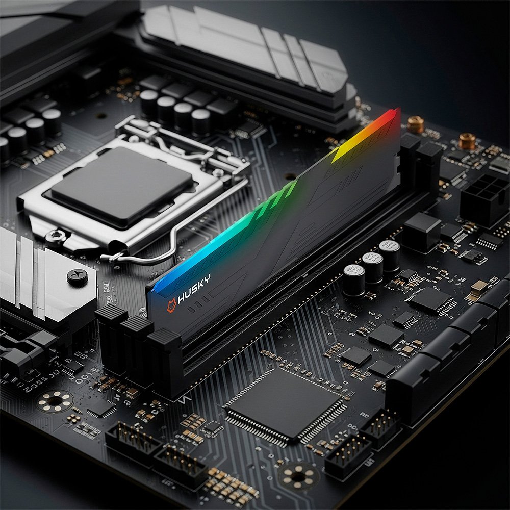 Memória RAM Husky Impulse, RGB, 8GB, 3200MHz, DDR4, CL22, Preto - HRM002083222RGB