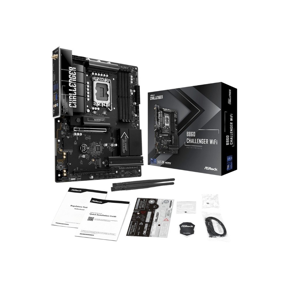 Placa-Mãe ASRock B860 Challenger WiFi, Intel LGA 1851, ATX, DDR5 - 90-MXBUB0-A0UAYZ Placa-Mãe ASRock B860 Challenger WiFi, Intel LGA 1851, ATX, DDR5 - 90-MXBUB0-A0UAYZ