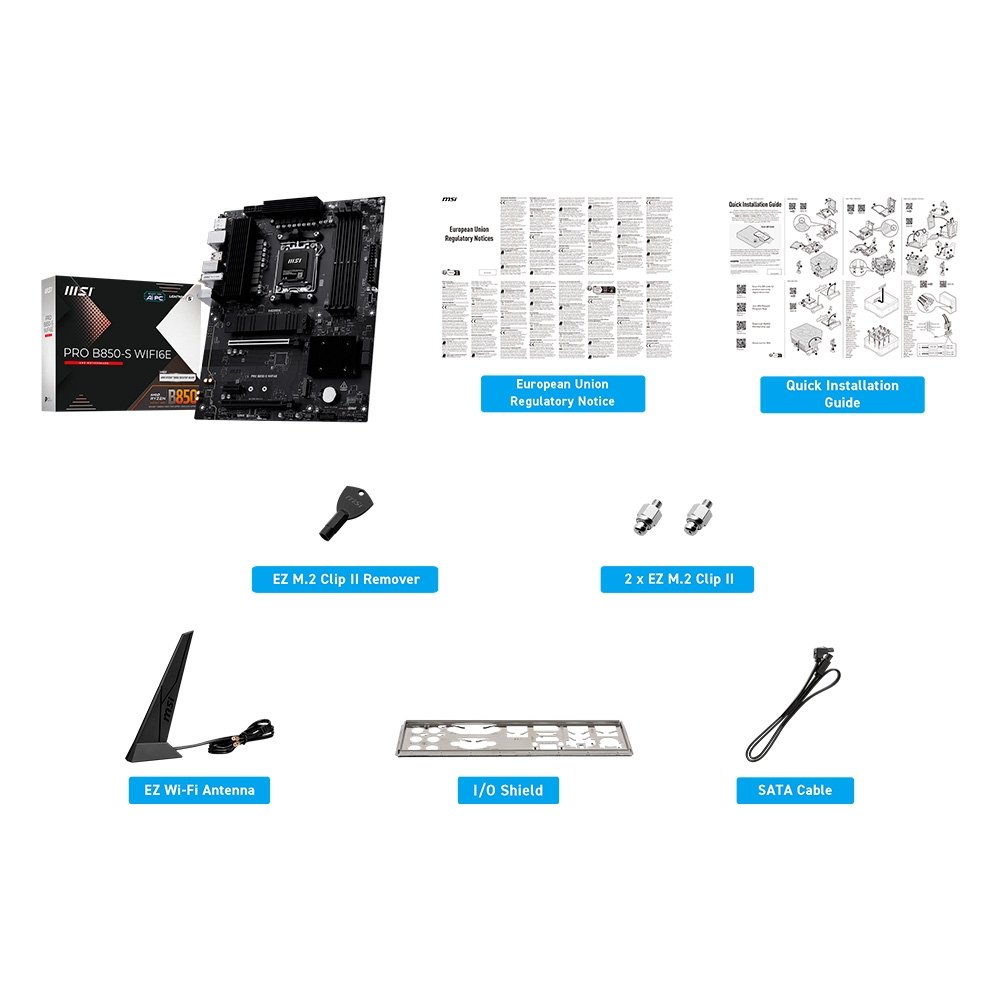 Placa-Mãe MSI PRO B850-S WiFi 6E, AMD AM5, ATX, DDR5 - PROB850SWIFI6E
