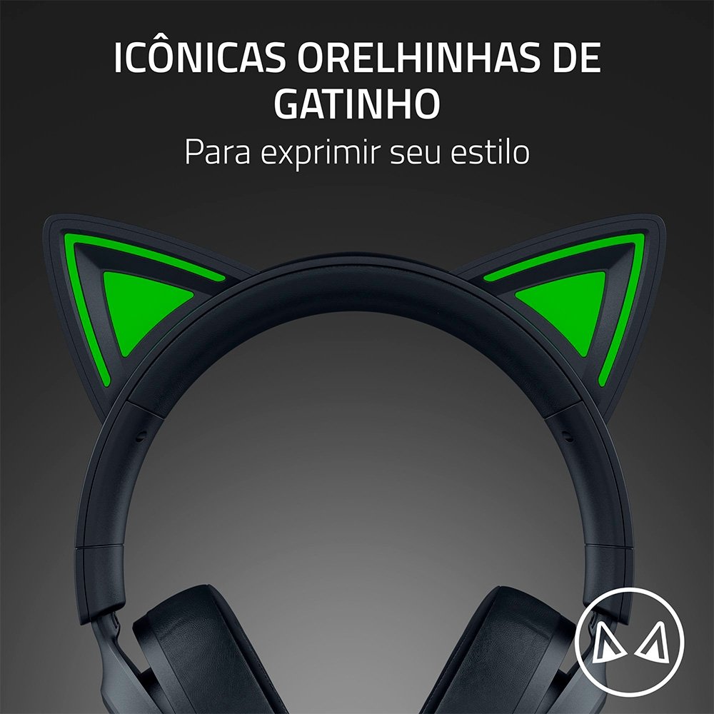 Headset Razer Kraken Kitty V3 X RGB Black | KaBuM!