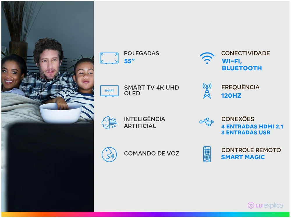 Smart TV OLED LG 55 Polegadas 4K, Wi-Fi, Com Inteligência Artificial ThinQ, Google, Alexa - OLED55C1PSA Smart TV OLED LG 55 Polegadas 4K, Wi-Fi, Com Inteligência Artificial ThinQ, Google, Alexa - OLED55C1PSA