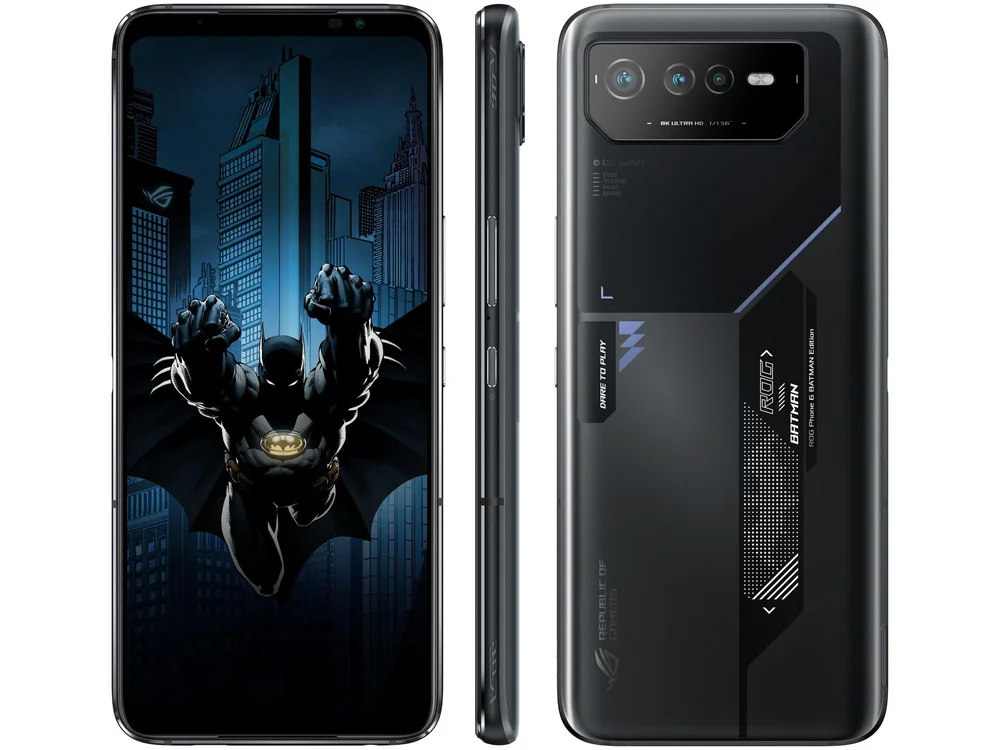 スマートフォン本体 ASUS ROG Phone 6 BATMAN EDITION 12/256GB Smartphone Asus Rog Phone 6 12GB RAM 256GB KaBuM
