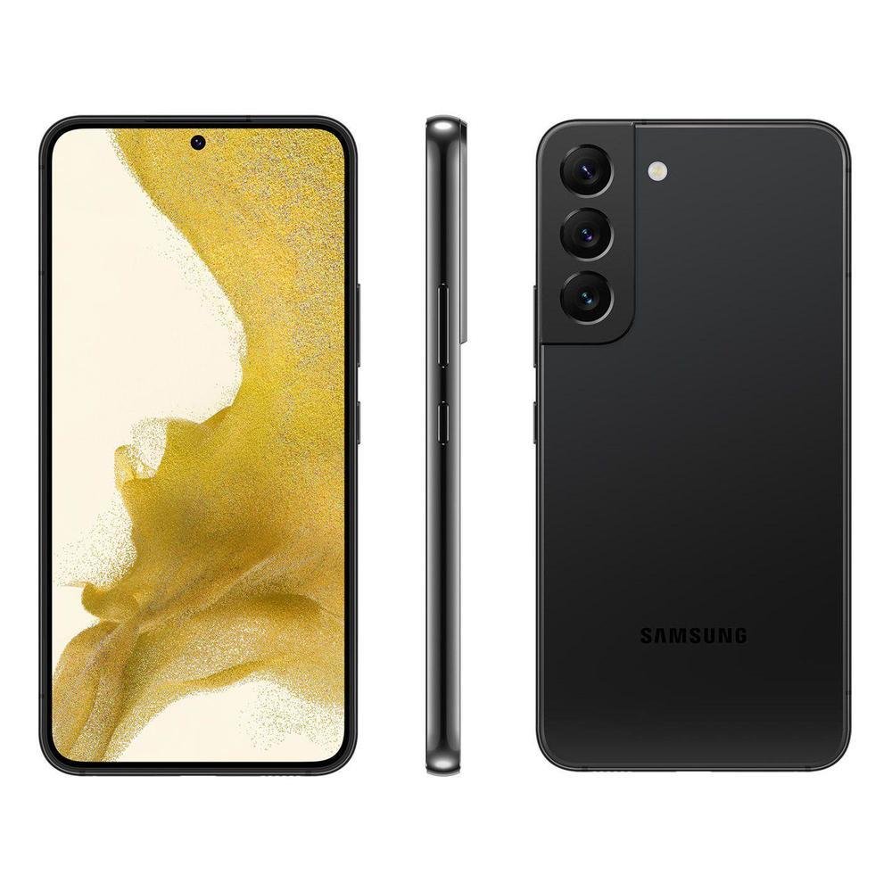 Smartphone Samsung Galaxy S22 256GB Preto 5G Octa-Core 8GB 6,1" RAM Câm. Tripla + Selfie 10MP Dual Chip